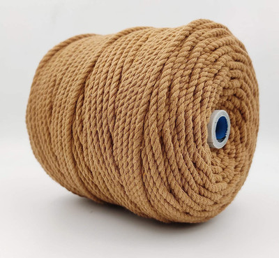 Bobbiny 3Ply/Twisted Macrame (3mm,100Mtr.)Cotton Cord/Dori Thread Macrame (Dark Brown).