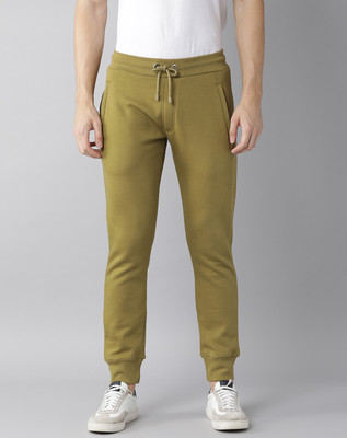 Rare Rabbit Solid Men Green Track Pants