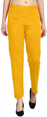SriSaras Regular Fit Women Yellow Trousers
