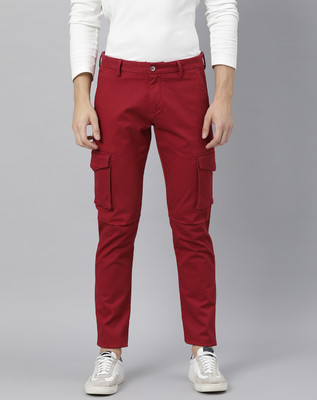 RARE RABBIT Slim Fit Men Red Trousers