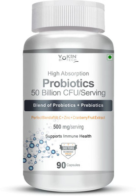 Vokin Biotech Probiotics With Fructooligosaccharide, Cranberry & Vitamin C For Immune Health(90 Capsules)