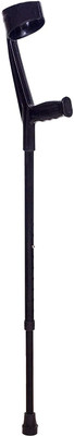 saniquick Elbow Walking Stick for Men/Women/Old Age People, Aluminium, Height Adjustable - Black, FHWS04 Walking Stick