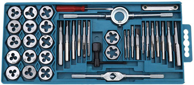 uptodateprouducts 40Pcs Metric Tap and Die Set with Accompanying Tool M3-M12 and 1/8 NPT-27 for Automotive Workshop Single Sided Speciality(Pack of 1)
