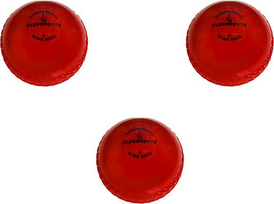 CLOVERBYTE Red Cricket Wind Balls (Pack of 3) Cricket Synthetic Ball(Standard, Pack of 3)