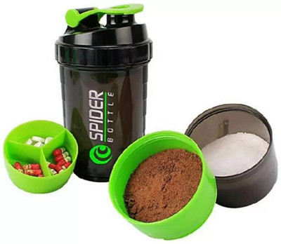 Gadgetspoint Spider Protein Shaker Gym Protein Shaker Gym Bottle 500 ml Shaker(Pack of 1, Green, Tritan, Plastic)