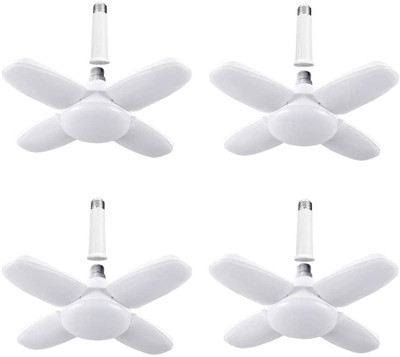 Make Ur Wish Foldable LED Blade Light Fan Bulb Adjustable Angle Pack of 4 Pendants Ceiling Lamp(White)