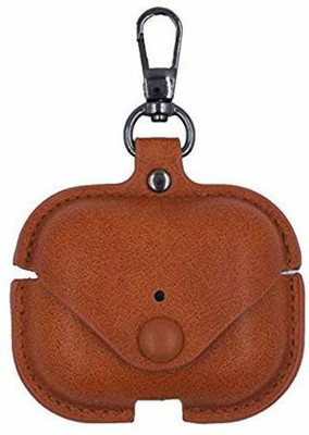 mJoy Front & Back Case for AirPods Pro Case Leather(Brown, Dual Protection)