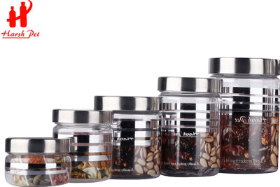 HARSH PET Plastic Grocery Container  - 50 ml, 100 ml, 200 ml, 300 ml, 500 ml(Pack of 13, Silver)