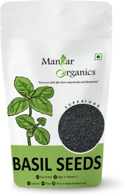 ManHar Organics Basil Seeds Raw Sabja | Good Source of Minerals & Fiber |Chia Seeds Alternative Basil Seeds(250 g)