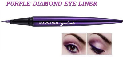 MYEONG Glitter Diamond Pro Smooth Purple Eyeliner Pen Shimmer Pigmented long lasting eye liner 1.5 g(PURPLE)
