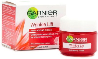 GARNIER wrinkle lift anti aging cream reduces wrinkles and fine lines for visibly firmer looking skin with swiss apple cell extract & pro retnol(40 g)