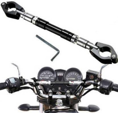 Vagary Adjustable Motorcycle Handlebar Cross Bar/ Handle Rod Bar Clip-on Handle Bar(Silver, Black)