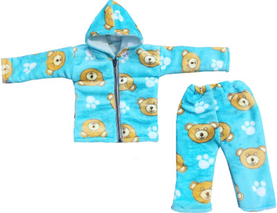 Siddhi Enterprises Baby Boys & Baby Girls Casual Jacket Pyjama(sky blue)
