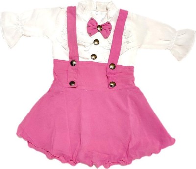 The Kids Shoppe Baby Girls Midi/Knee Length Casual Dress(Pink, Full Sleeve)