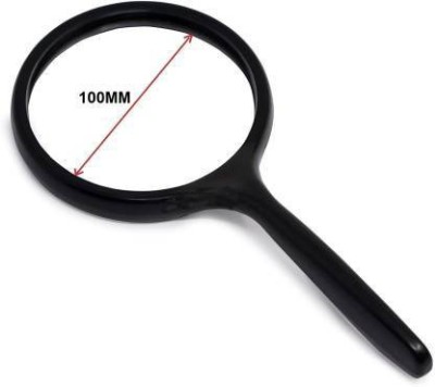 surya globe Lens 100MM Double High Power Handheld for Reading and viewing small objects 20X MAGNIFYING GLASS(Black)