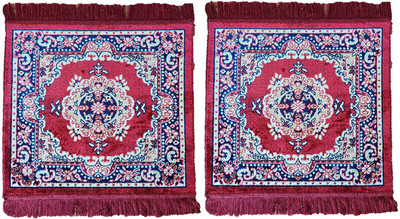 Weavekart Polyester Prayer Mat(Red , red, Medium, Pack of 2)