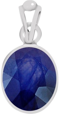 S KUMAR GEMS & JEWELS Certified 7.25 Ratti or 6.40 Ct Natural Blue Sapphire (Neelam) Best Quality Gemstone Silver Pendant For Men And Women Sapphire Sterling Silver Pendant