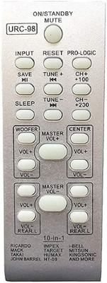 BhalTech 10-in-1 URC-98 Universal Home Theater Compatible with Ricardo Mack John Barrel IMPEX Target HUMAX HT-09 I-Bell  KINGSONIC and More MITSUN Remote Controller(Gray)