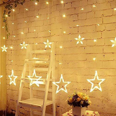 Sheling 138 LEDs 3.05 m Yellow Flickering Star Rice Lights(Pack of 1)