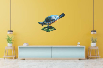 Varadvinayak 59 cm Super marvelous turtle standing on one hand Self Adhesive Sticker(Pack of 1)