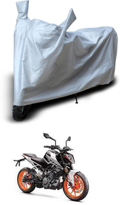 GOSHIV-car and bike accessories Two Wheeler Cover for KTM(200 Duke, Silver)
