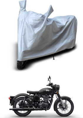 GOSHIV-car and bike accessories Two Wheeler Cover for Royal Enfield(Bullet 350 Twinspark, Silver)