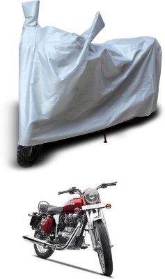 GOSHIV-car and bike accessories Two Wheeler Cover for Royal Enfield(Bullet Electra Twinspark, Silver)