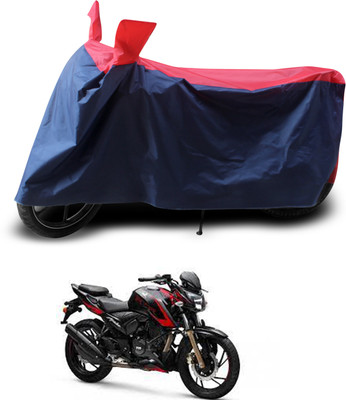 PAGORA Two Wheeler Cover for TVS(Apache RTR 200 4V, Red, Black)