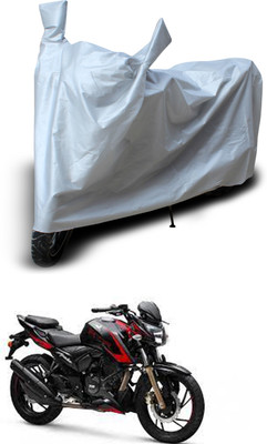 PAGORA Two Wheeler Cover for TVS(Apache RTR 200 4V, Silver)