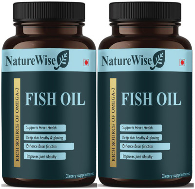 Naturewise Fish oil for brain, heart and eye health (Pack Of 2) Pro(2 x 60 Capsules)