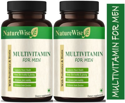 Naturewise Multivit Daily, Multivitamin For Men, For Immunity (Pack Of 2) Premium(2 x 60 Capsules)