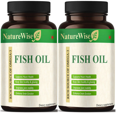 Naturewise Fish Oil Omega 3 - 1000mg (Pack Of 2) Pro(2 x 60 Capsules)