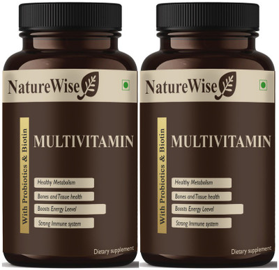 Naturewise Immunity Multivitamins With Probiotics For Men And Women (Pack Of 2) Pro(2 x 60 Capsules)
