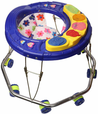 SALEGROW Musical Activity Walker With Parent Rod(Blue)