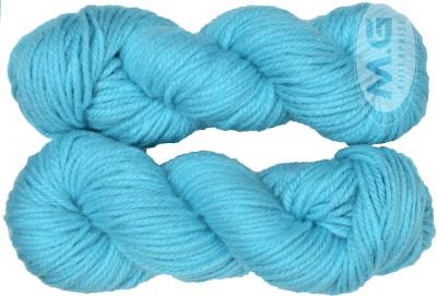 M.G Enterprise Knitting Yarn Thick Chunky Wool, Varsha Sky Blue 400 gm Best Used with Knitting Needles, Crochet Needles Wool Yarn for Knitting. By Oswal L MB