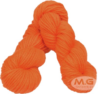 M.G Enterprise Knitting Yarn Thick Chunky Wool, Varsha Orange 500 gm Best Used with Knitting Needles, Crochet Needles Wool Yarn for Knitting. By Oswal S TE