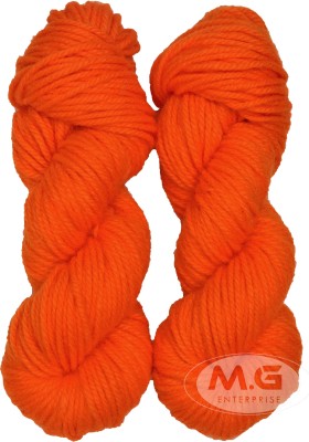 M.G Enterprise Knitting Yarn Thick Chunky Wool, Varsha Orange 500 gm Best Used with Knitting Needles, Crochet Needles Wool Yarn for Knitting. By Oswal O PE