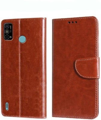 Mashgul Wallet Case Cover for Tecno Spark Go 2021(Brown, Shock Proof, Pack of: 1)