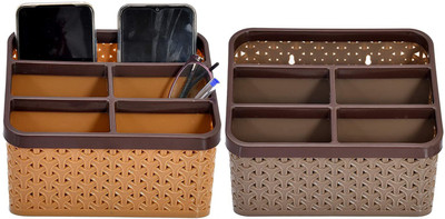 hurrio 5 Compartments plastic Desk Organizers(Multicolor)