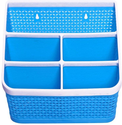 justone choice 5 Compartments plastic Multipurpose Stand(Blue)