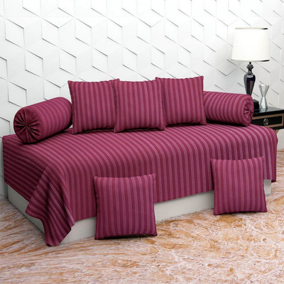 Gopal Ji Creations Cotton Striped Diwan Set(Purple)