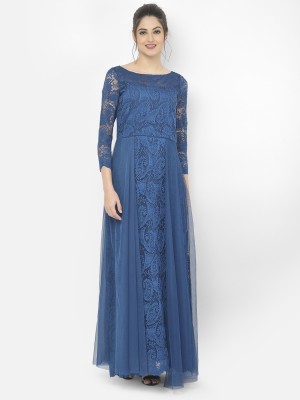 Eavan Women Empire Waist Blue Dress