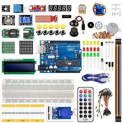 IDUINO Arduino Uno R3 Arduino Starter Kit with Arduino uno + Arudino Sensor + Stepper Motor + Breadboard + led + Buzzer + RFID module Electronic Components Electronic Hobby Kit