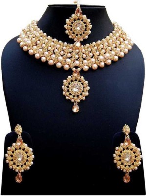 MAYRA TRADING Brass, Stone, Dori, Alloy Gold-plated Gold Jewellery Set(Pack of 2)