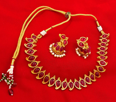 Anujeet Fashion Hub Copper Pink Jewellery Set(Pack of 1)