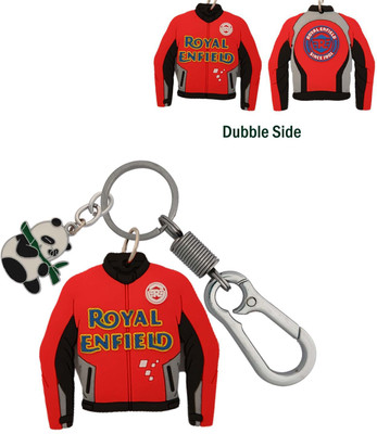 SHOKY LOOKS Double side multicolor Royal Enfield Biker stylish Jacket with locking lock along with eating bamboo panda Key Chain
