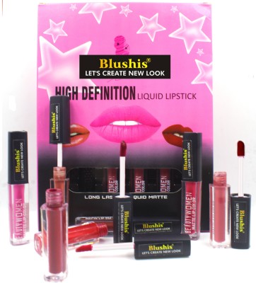 BLUSHIS High Defination Smudge proof Waterproof Long lasting Super Stay Matte Bold Lip Colour Combo pack of 12(Multicolour, 42 ml)