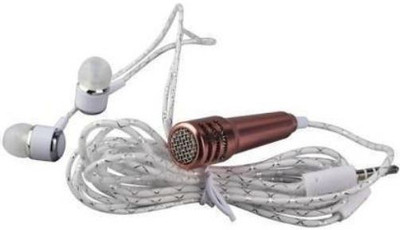 GUGGU HDC_537C_ Karaoke Singing Microphone Metal Sing Mic for Phone, for Computer, for PC Audio Cable with Stereo Earphone Compatible with all smart & IOS devices Microphone