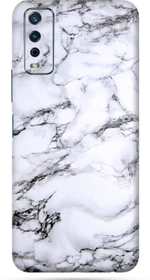 TJ CREATION Vivo Y12S Mobile Skin(Ultra Super White Marble Skin With High Matte finish.)