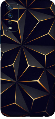 TJ CREATION Vivo Y12S Mobile Skin(Ultra Super Black Abstract Shape Skin With High Matte finish.)